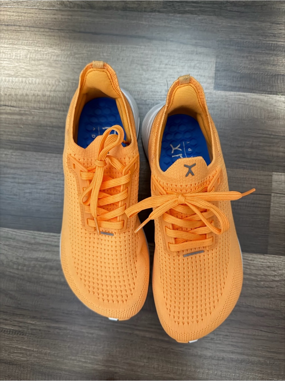 Lux Orange Knit Slip-On with Blue Trim